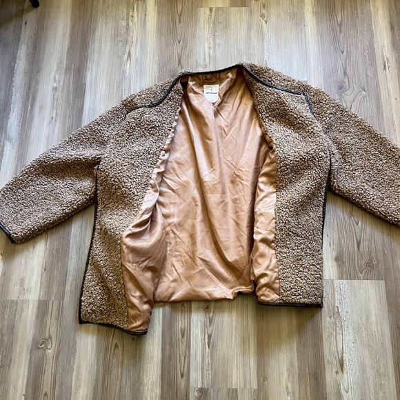 Avec Les Filles Faux Fur Toggle Coat Sherpa Shearling Brown - Picture 9 of 16